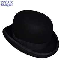 WeMe Классическая шерстяная шляпа в стиле ретро со складными полями Billycock воздуходувки кепки жесткий купол шерсть мужские Дерби шляпа черная Дерби джаз шляпа
