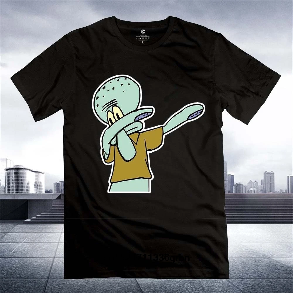 Для мужчин футболка Customrized печатных Dab Стиль Squidward человека fortnite забавная новинка