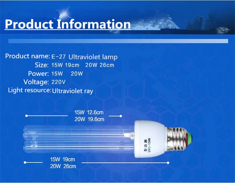 Кварцевые лампы, ультрафиолетовый светильник, бактерицидный светильник s, УФ-лампа для дома E27, ультрафиолетовая лампа для термилизации, медицинская стерилизация 01