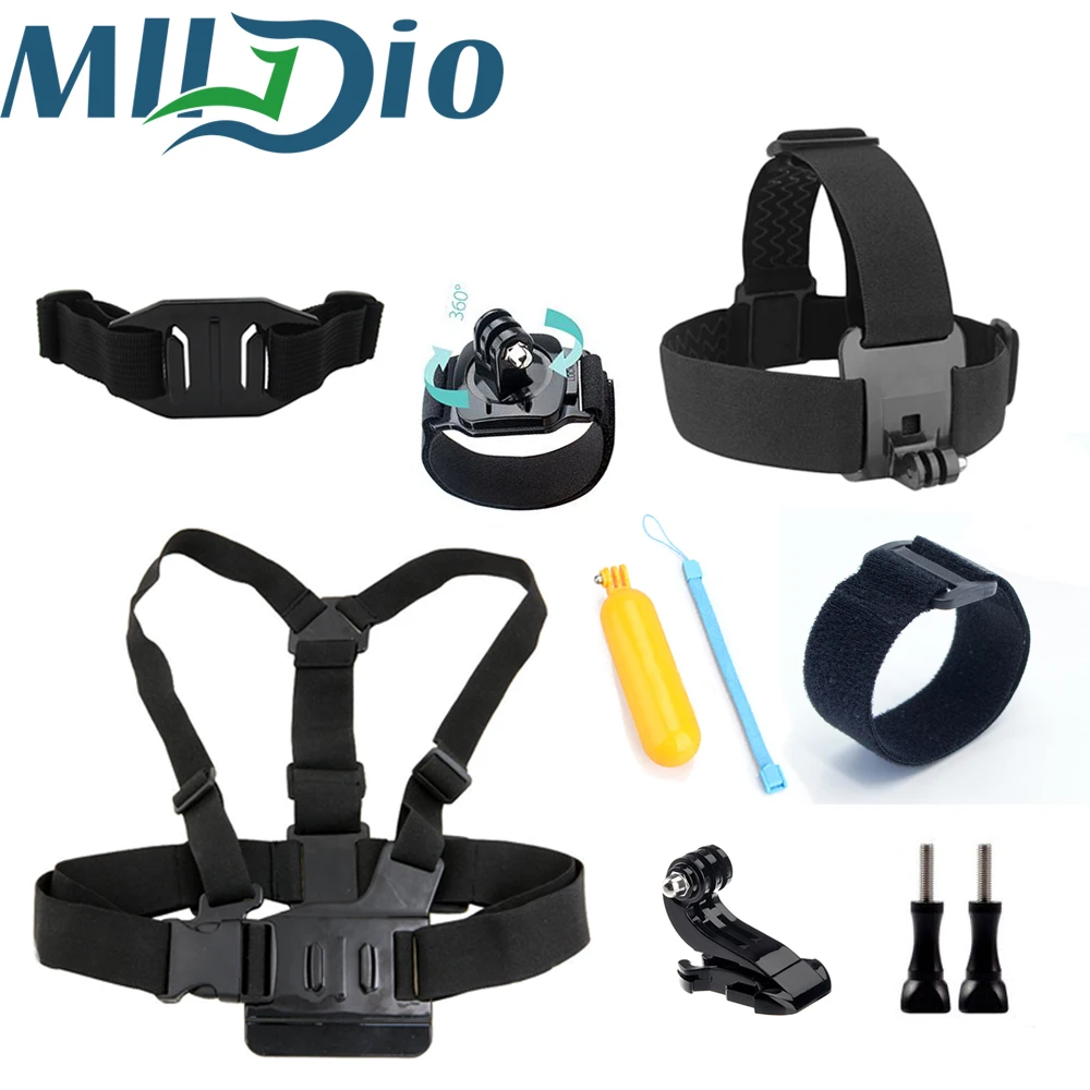 

Accessories Set For Gopro Hero 7 6 5 4 Remote Control Strap Helmet 360 Degree Rotation Wrist Strap For Xiaomi yi Sport Camera