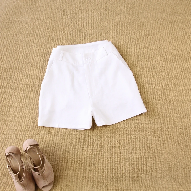 2 sets of women's spring and summer new linen set breathable white long-sleeved suit jacket+ wide leg shorts two-piece