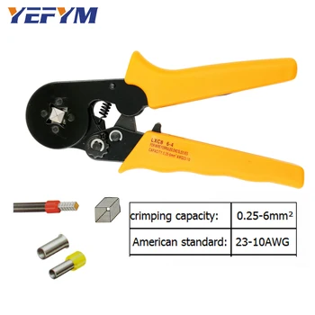 

YEFYM LXC8 6-4A crimping pliers for tube type needle type terminal crimp self-adjusting capacity 0.25-6mm2 23-10AWG tool