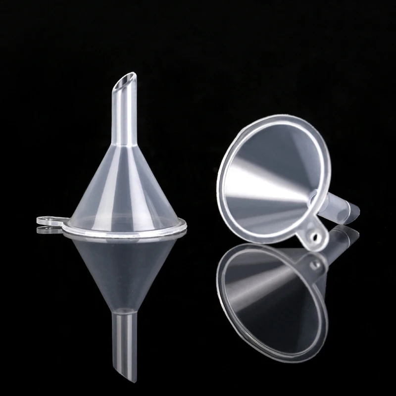 

50pcs/lot Free shipping Mini tiny new Plastic Funnels For Perfume/ essence/ oil/ Liquid diffuser refillable Bottle accessory