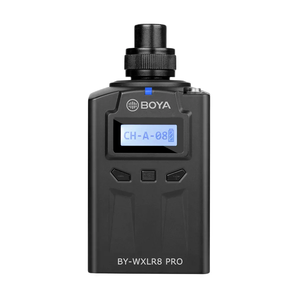 BOYA BY-WXLR8 Pro 48-канальный Plug-on передатчик ЖК-дисплей Дисплей XLR подключение Совместимость с BOYA BY-WM8/BY-WM6 приемник