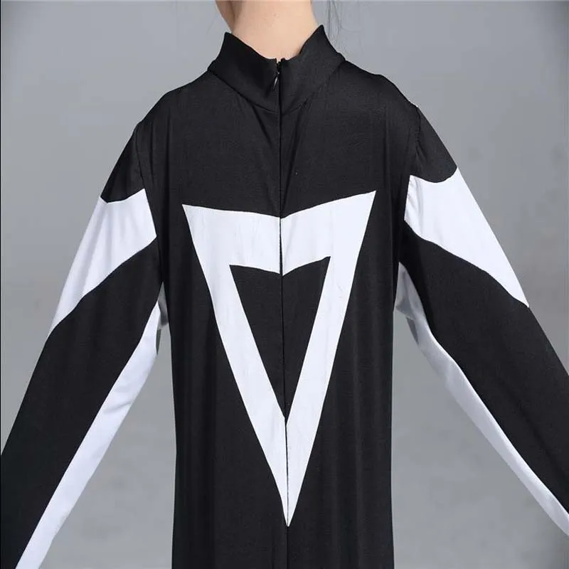 Kid girl time clock costume cosplay watch dance costume black white jumpsuit for children stage performance