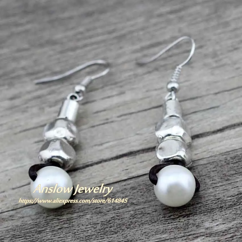 Женские и мужские длинные серьги Anslow винтажные в ретро стиле с искусственным