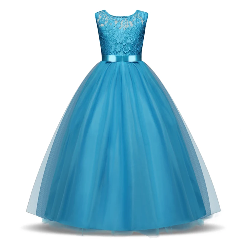 Нарядное платье для маленьких девочек длинное вечернее платье для девочек для свадебной церемонии, Детские платья для девочек-подростков, одежда для девочек 10, 12, 14 лет - Цвет: L