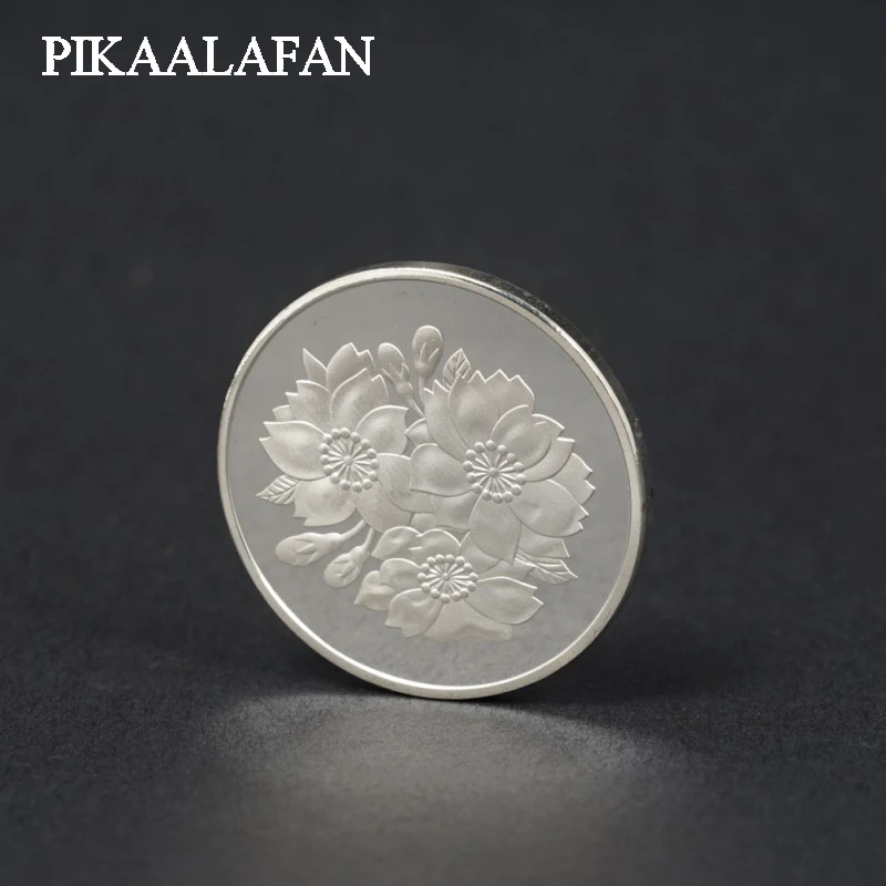 PIKAALAFAN peinture japonaise Sakura médaillon commémoratif pièce étrangère pièce en argent