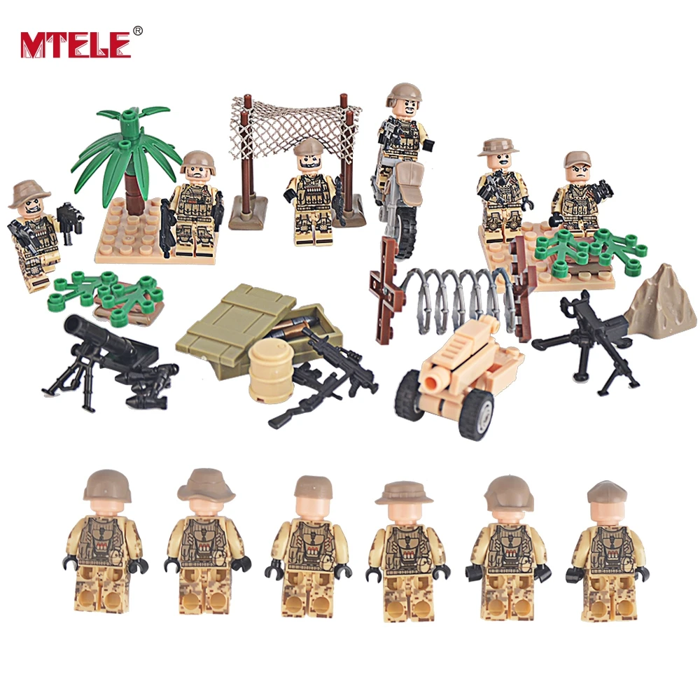 MTELE Brand 6 PCS High Quality Military SWAT Building Blocks Soldier Figures with Brick Baby Kid Toy Compatible with Lego baby-blocks : image MTELE Brand 6 PCS High Quality Military SWAT Building Blocks Soldier Figures with Brick Baby Kid Toy Compatible with Lego baby-blocks
