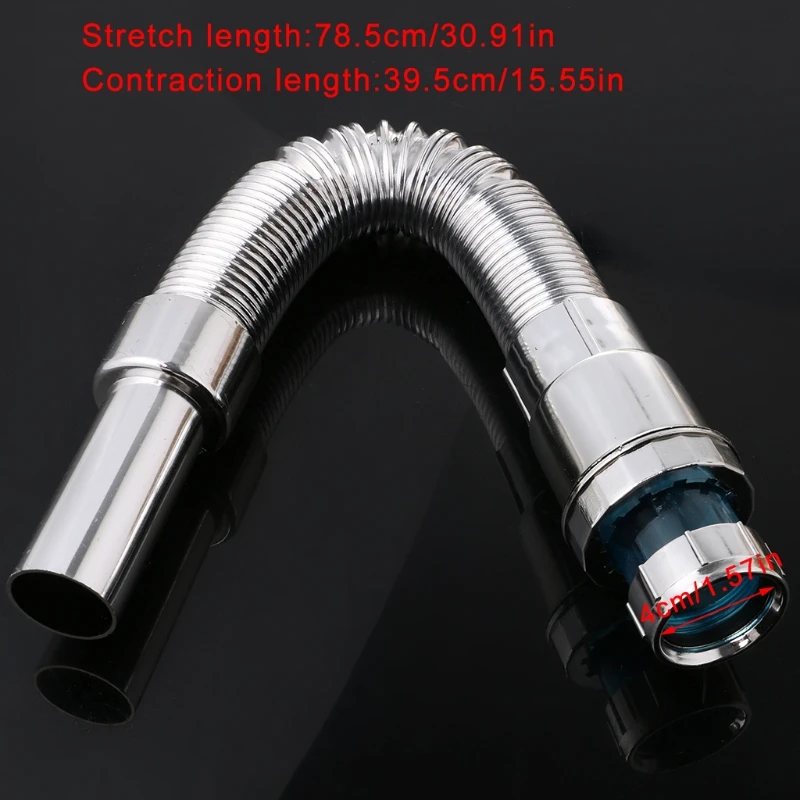 

ABS Kitchen Sewer Pipe Flexible Sink Drains Downcomer Wash Basin Plumbing Hose Mar28