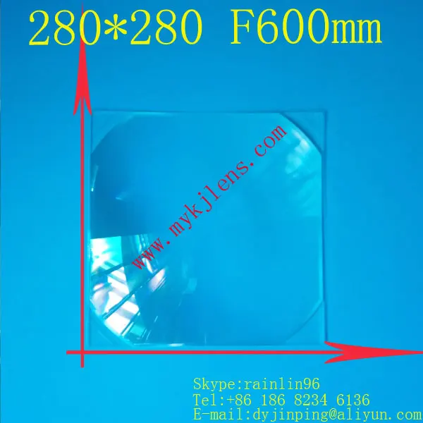 

Fresnel Lens square 280*280MM Focal length 600 mm Concentrated amplification solar energy collect 2 pcs/lot