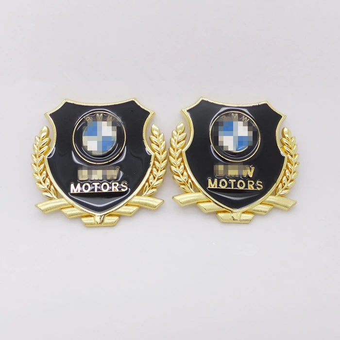 

2 Pieces Set MOTORS Advanced Modified Metal Logo Car Chrome Emblem Badge Decal Door Window Body Auto DIY Sticker Car Decoration