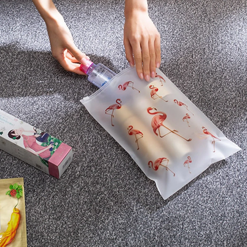 حقيبة مستحضرات تجميل شفافة فلامنغو السفر حقيبة مستحضرات تجميل النساء سستة المكياج حمام المنظم كيس التخزين غسل الزينة الجمال مربع