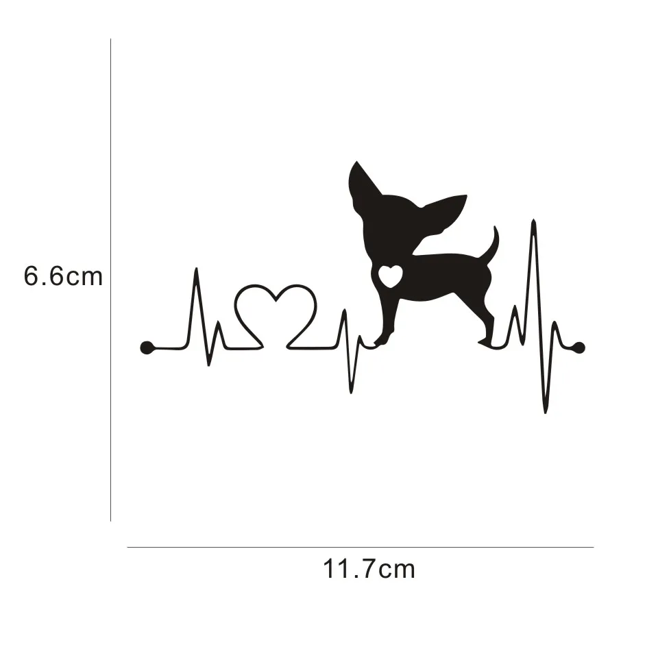 Автомобильные наклейки s 11,7 см* 6,6 см чихуахуа, собака, прекрасное украшение для стекла автомобиля, 3D светоотражающие наклейки для стайлинга автомобиля, купить 2, сохранить половину наклейки на заказ