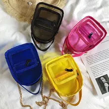 Небольшой прозрачные посылка через плечо, модная сумка через плечо, сумки в руку, цепь удобная сумка через плечо для женщин сумки