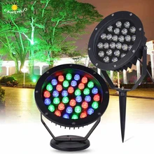 36 Вт Светодиодный прожектор проекционные лампы в-земли Точечный светильник для лужайки RGB Пейзаж для парковый, садовый ярд Декор AC90-240V водонепроницаемый свет