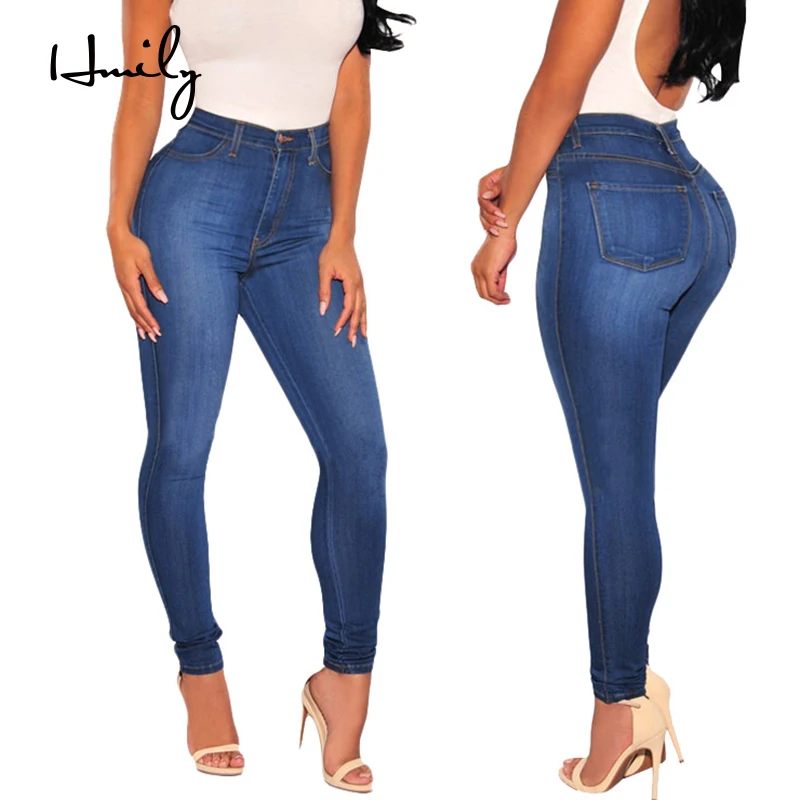 HMILY джинсы для женщин обтягивающие джинсы с высокой талией женские синие джинсовые приталенные Стрейчевые штаны талия женские джинсы