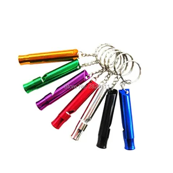 

Wholesale 240PCS Safety Survival kit Emergency Whistle Key Chain Aluminum Alloy Metal Camping Tools- Free Shipping