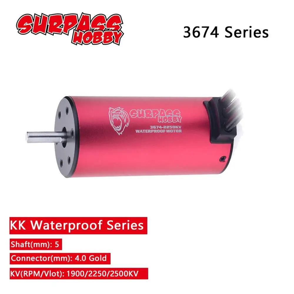 Surpass Hobby Impermeabile 3674 Motore Brushless 1900Kv 2250Kv 2500Kv Per Rc 1/10 1/8 Drift Racing Fuoristrada