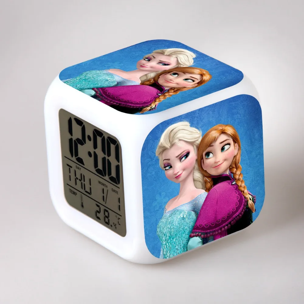 Disney FROZEN Elsa Ann Мультфильм светодиодный сенсорный будильник для студента мальчик девочка взрослый прикроватный будильник