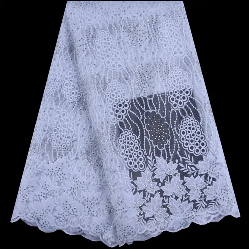 White African Lace Fabric For Parties Wedding Milk Silk Embroidered Lace Fabric High Quality Lace French Lace Fabric 1644 - Цвет: As Picture