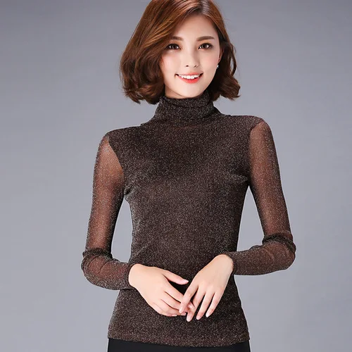 Женская блузка с длинным рукавом и высоким воротом|blouse long|ladies blousesladies fashion blouses |