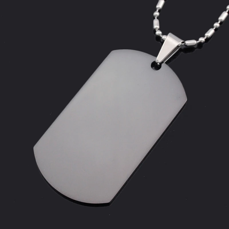 316L Stainless Steel Black Dog Tags Necklace Pendant Fashion Army dog Stainless Steel Dog Tags Bulk