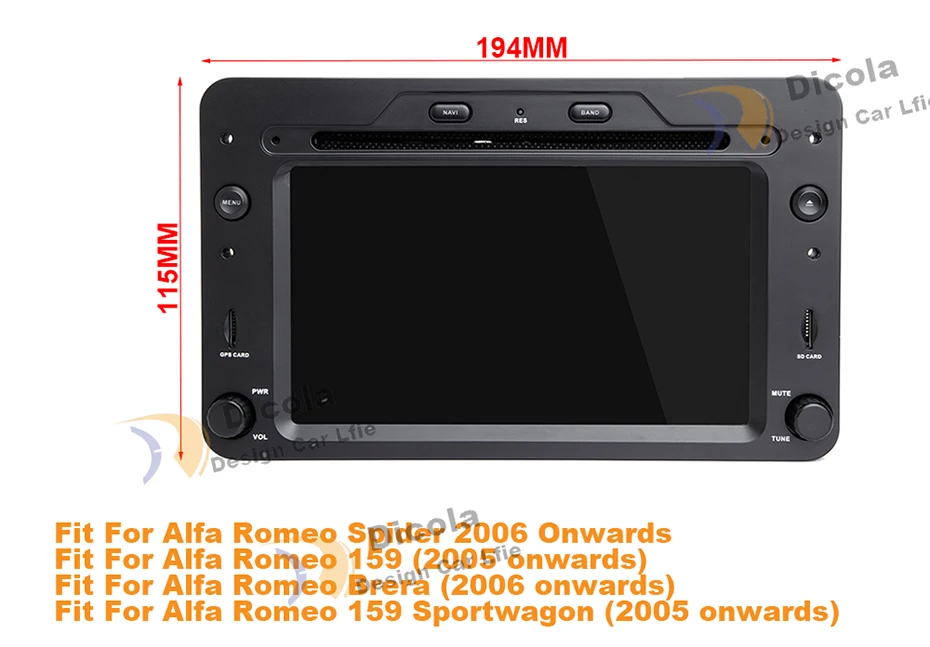 Excellent 4+64G Android 9.0 GPS Navigation Autoradio For Alfa Romeo 159 Brera Spider Sportwagon 2006 Car DVD Player Head Unit Wifi Audio 0