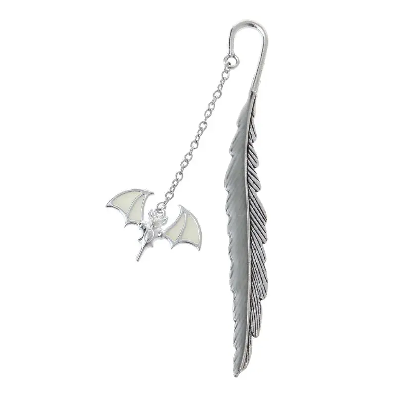 

Glow In The Dark Luminous Book Marker Creative Feather Bat Bookmark Label School Office Stationery