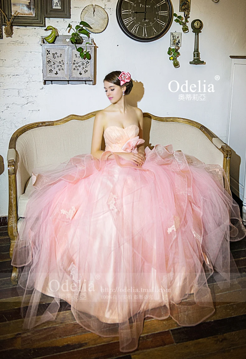 

free shipping robe de soiree 2014 new long sweetheart organza bow appliques vestido de noiva wedding Dresses bridal ball gown