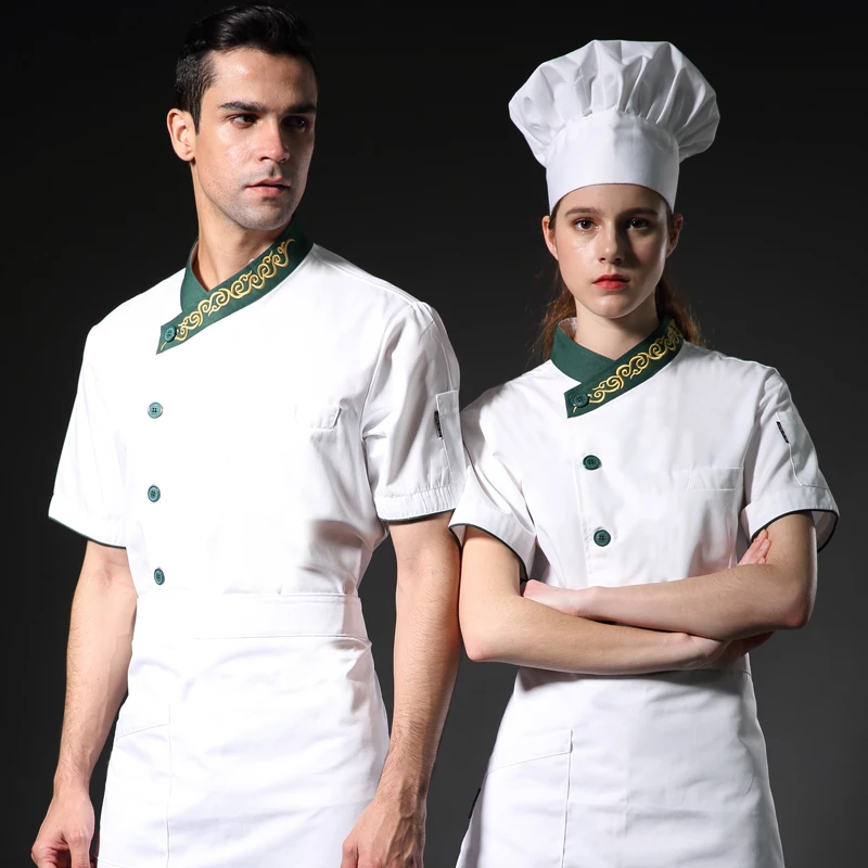 White Chef Jacket for Men and Women Cook Suit Baker Uniform Long Short Sleeve White Chef Jacket for Men and Women Cook Suit Baker Uniform Long Short Sleeve