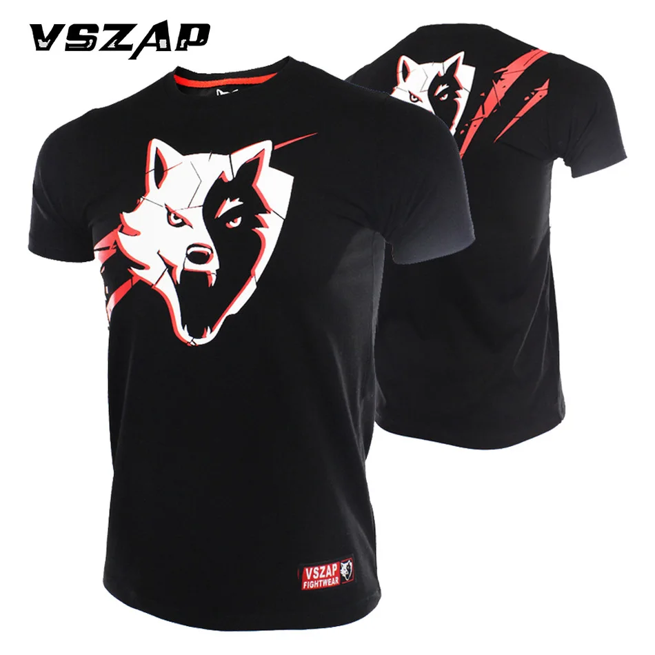 

2017 VSZAP Boxing Jerseys explosion T-shirt MMA fitness training combat fighting wolf running Muay Thai Mma Shorts Fight Pants