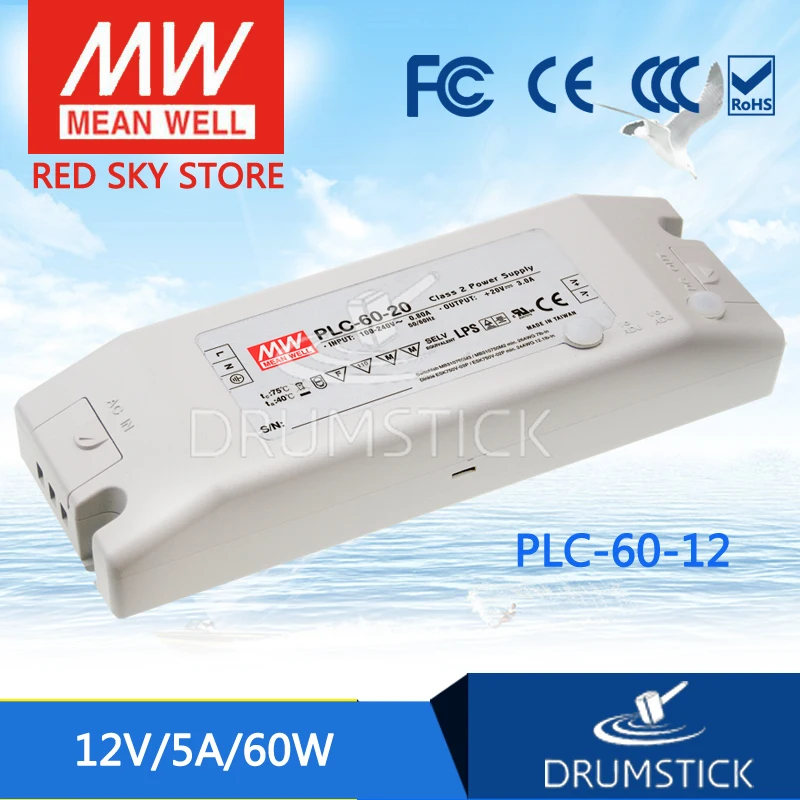 

MEAN WELL PLC-60-12 12V 5A meanwell PLC-60 12V 60W Single Output LED Power Supply