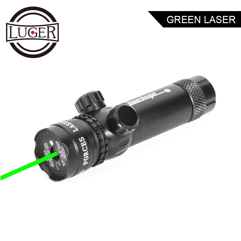 

LUGER Tactical Red Green Laser Sight With Adjustable Remote Switch Rail Mounts For Riflescopes Airsoft Gun Hunting