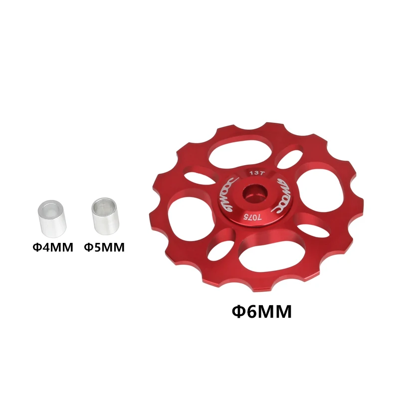 13 T MTB задний переключатель передач велосипедный направляющее колесо керамический подшипник CNC 7075 Алюминиевый сплавной дорожный велосипед ролик направляющий часть 4 мм 5 мм 6 мм