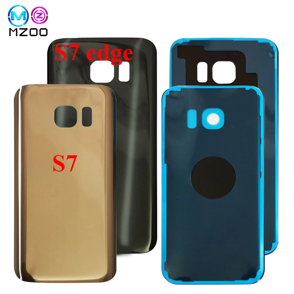 S7 G930F стеклянный корпус задняя крышка батареи дверь для Samsung Edge G935F с 3M наклейкой