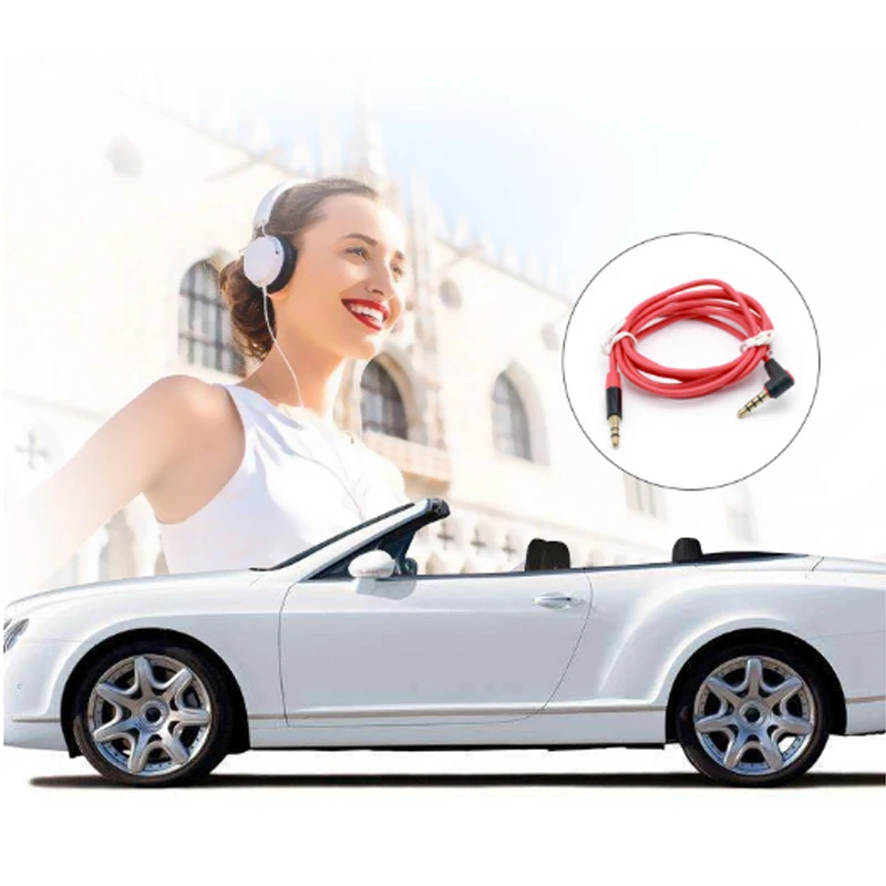 10pcs 50pcs 3 5mm Jack Elbow Male to Male Stereo Headphone Car Aux Audio Extension Cable Accessories