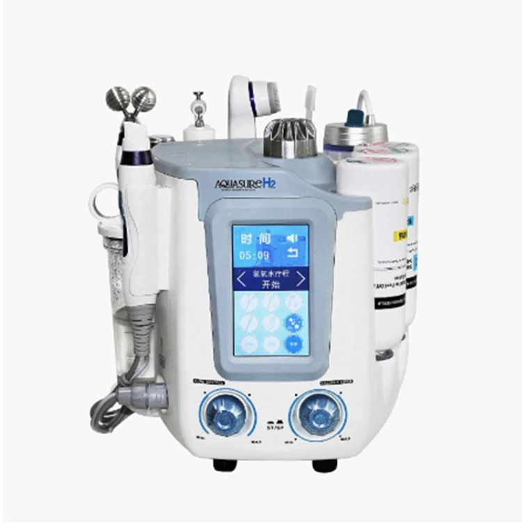 Facial para Spa Máquina de Bolha de Oxigênio Dropshipping Korea Pequena Bolha h2 o2 Hydro Dermoabrasão Peeling Limpeza Profunda Aqua 6in1 20 Utensílios de cuidado facial