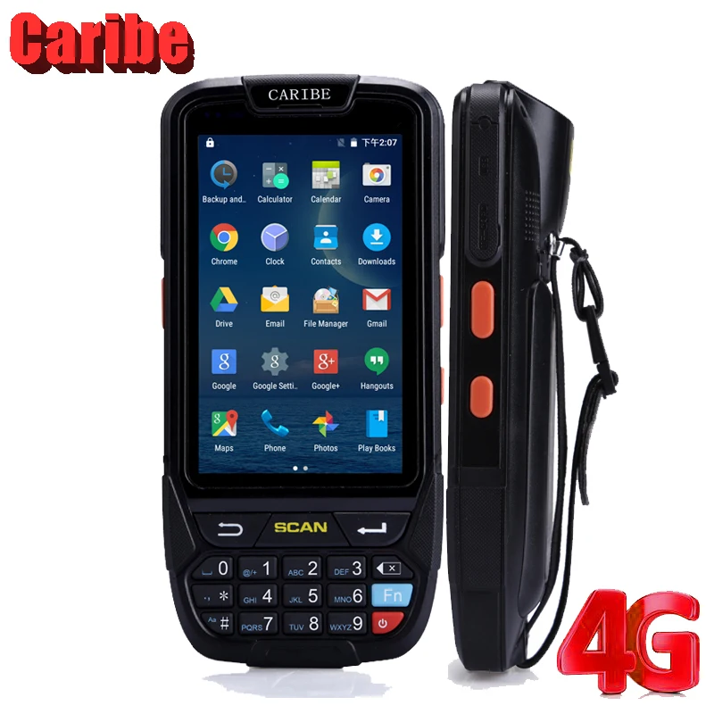 Caribe PL-40L Прочный портативный КПК 1D сканер штрих-кода Android планшет IP65 водонепроницаемый мобильный телефон Caribe PL-40L Прочный портативный КПК 1D сканер штрих-кода Android планшет IP65 водонепроницаемый мобильный телефон
