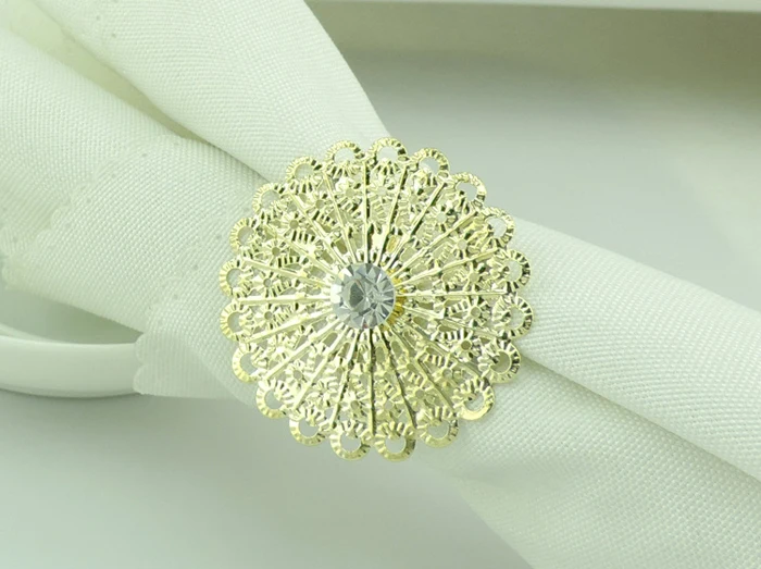 

HI9089 - Hot Sale Gold Napkin Rings for Event and Party Napkin Holders in Gold Color