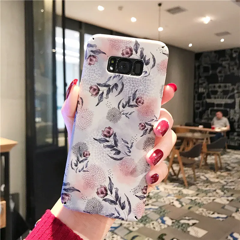 YHBBCASES Ретро Чехлы для Samsung S8 S9 Plus с масляной росписью цветы модный волшебный
