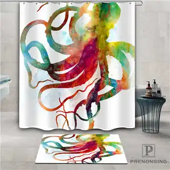 

Custom Octopus (1) Waterproof Shower Curtain Doormat Home Bath Bathroom Polyester Fabric Multi Sizes#2019-1-05-56
