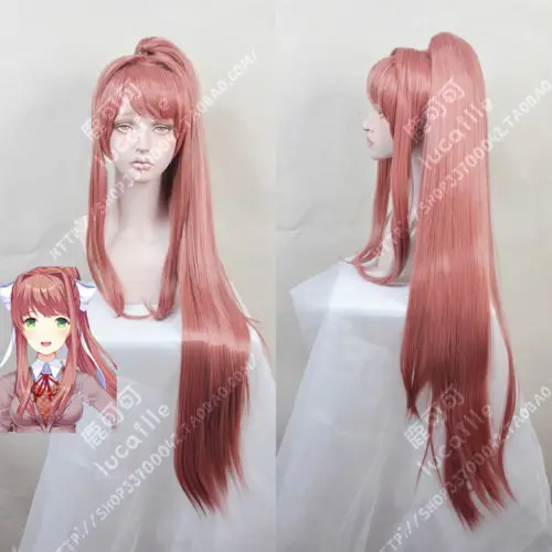 Длинный парик для косплея на Хэллоуин Sayori Yuri Natsuki Monika| |
