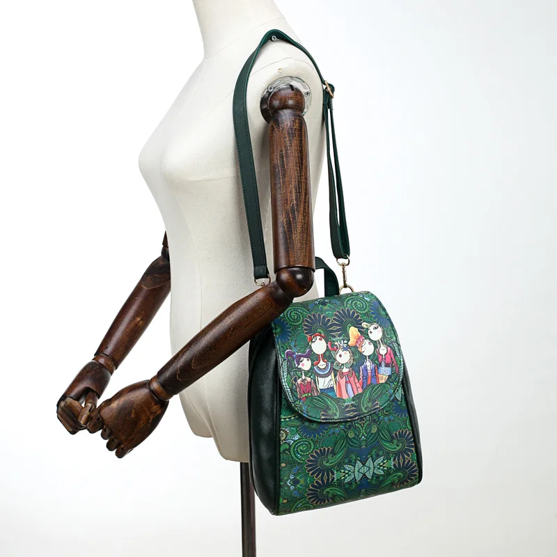 Лесная серия модный мультяшный принт женский рюкзак высокого качества сумка через плечо из искусственной кожи многофункциональный рюкзак для девочек