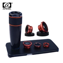 Apexel объектив камеры 12X телефото зум объектив Рыбий глаз объектив& широкоугольный и макро объектив для samsung Galaxy S6 edge plus S6 5 4 3 12X85