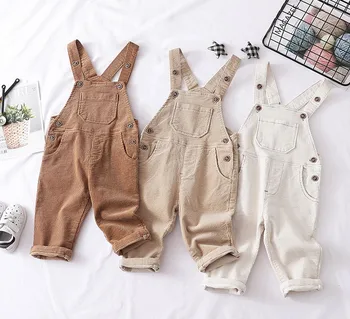

80-100cm new 2019 spring boys girls corduroy overall 1pc baby boy cotton bodyjump infant overall baby girl overall kids trousers