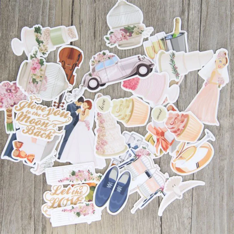 Beautiful Wedding Stickers Wedding Cake Bride Groom DIY for Scrapbooking Album journal Happy Planner Decoration Stickers Pack