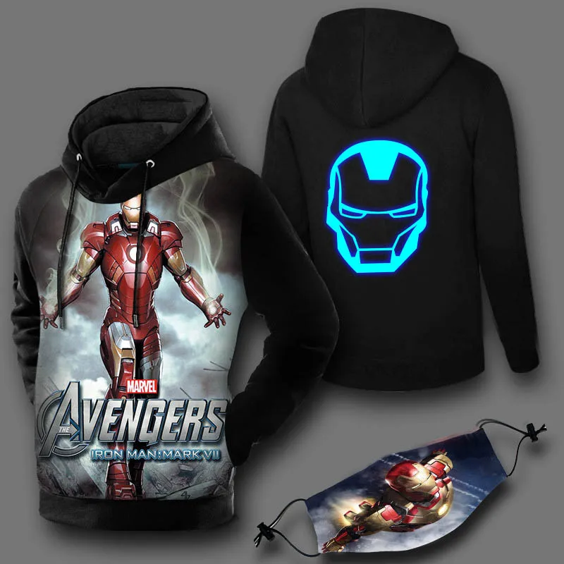 Iron Man Captain America 3D Print Hoodie Avenger Hero Iron Man Sweatshirts pullover Marvel's Animation Cool Cosplay Hoodies