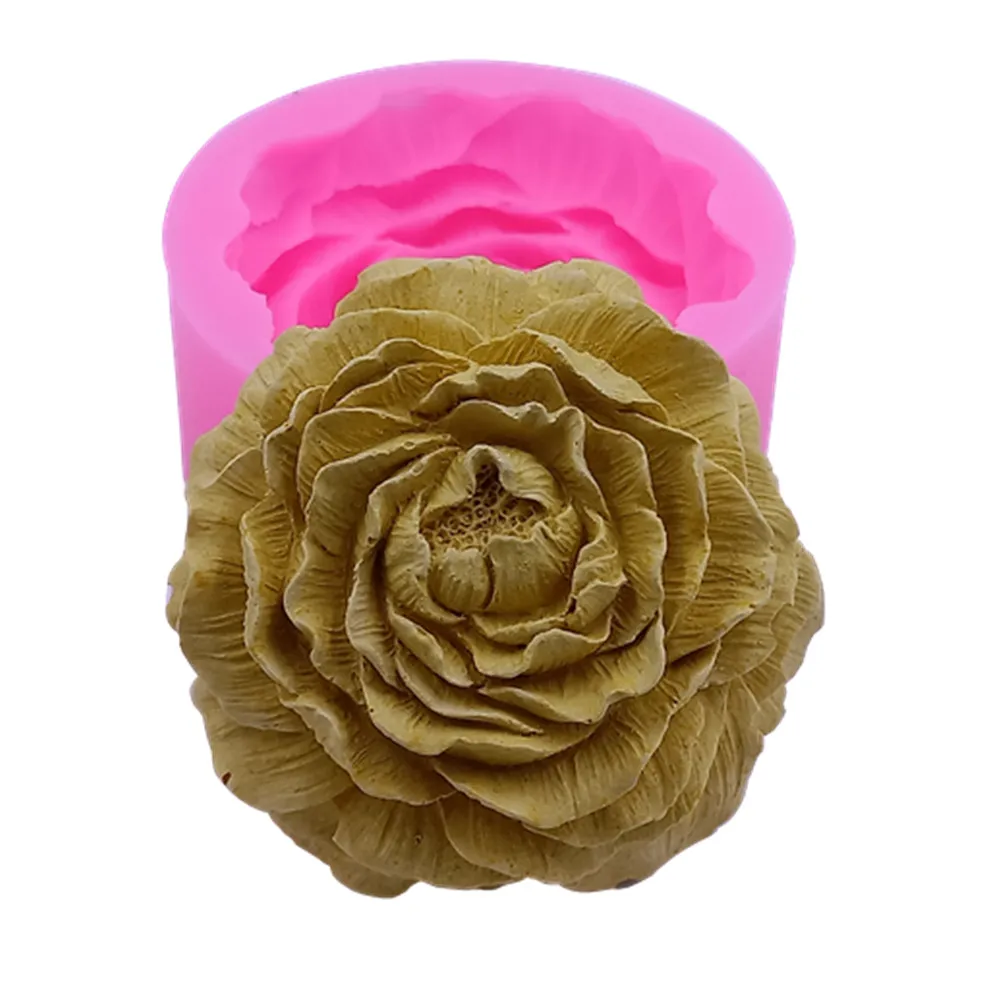 

3D Peony Design Soap Mold Candle Molds Cake Sugar Resin Craft Mold Decorating Aromatherapy Gypsum Silicone Mold