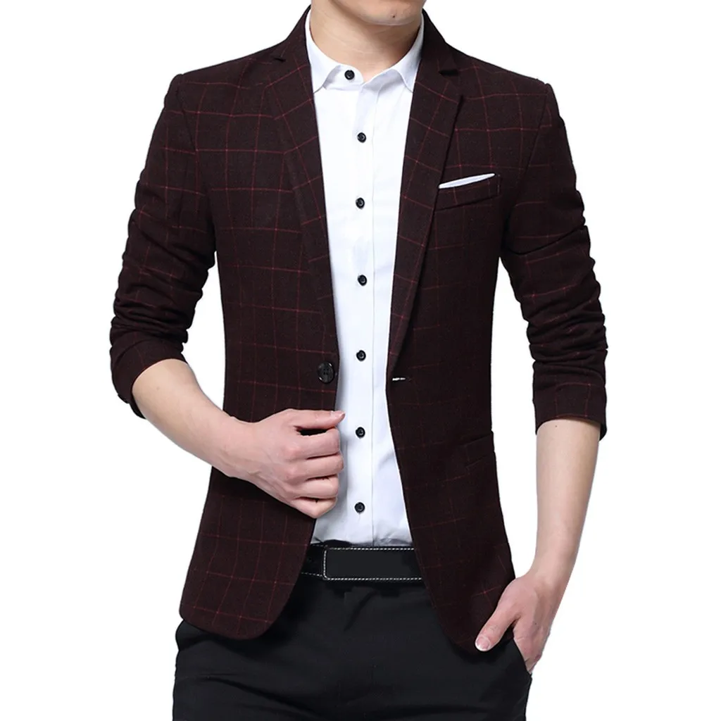 men blazer masculino sobretudo masculino blazers Fashion New Style One Button Suit For Self-Cultivation polyester Coat Z4